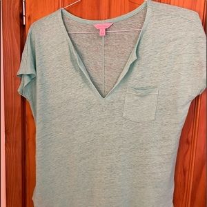 Lilly Pulitzer small linen duval notch neckline EC